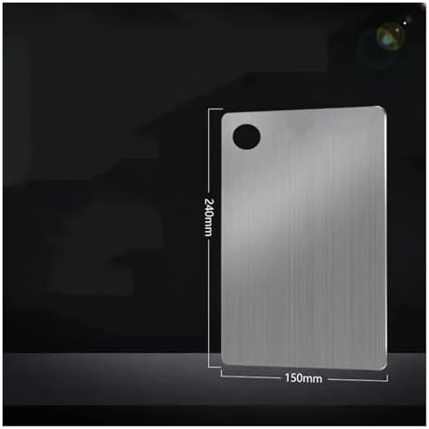 Miniatura 7 de DLYZAYE Tabla de cortar de acero inoxidable Tabla de cortar gruesa de acero inoxidable Tabla de amasar para cocina, frutas y verduras (15.4 x 11.0