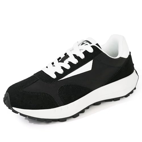 JABASIC Women Lace Up Fashion Sneakers Comfortable Vintage Walking Sports Shoes