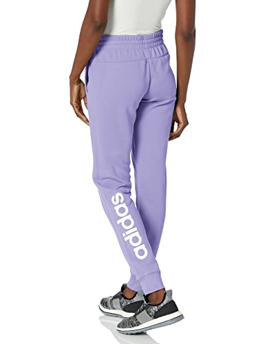 Adidas Womens Essentials French Terry Logo Pants, Light Purple/White, X-Small Us #TOP1