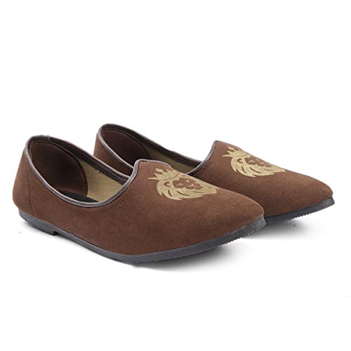 Image of YUVRATO BAXI Men's Suede Material Fashionable Casual Punjabi Jutti, Nagra and Mojari
