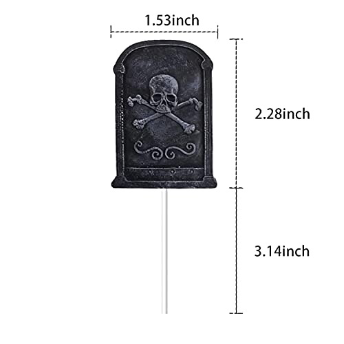48Pcs Halloween Cupcake Toppers Tombstone Cupcake Toppers Halloween Food Picks Halloween Cupcake Decorations Skeleton Cupcake Toppers Hocus Pocus Cupcake Topper Decorations #TOP4