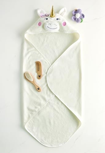 Image of Stephan Baby Hooded Towel - 100% Cotton with Fun Animal Design for Infants and Toddlers, 31 inch Square, Unicorn