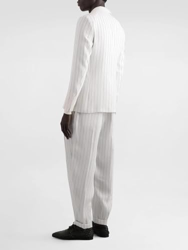 Men's Stripe Tuxedo Coat Two Buttons Blazer Christmas Speech Suit Jacket2