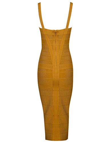 Whoinshop Women's Rayon Strap Celebrity Midi Evening Party Bandage Dress2
