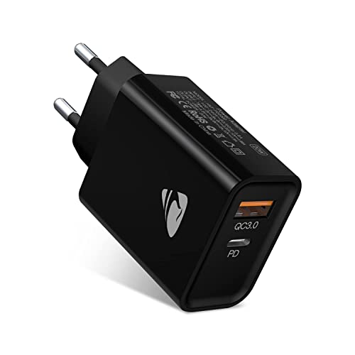 Chargeur Secteur USB Quick Charge 3.0 avec Câble USB Type C, Chargeur Adaptateur 30W QC 3.0 4 Ports Chargeur USB Charge Rapide pour Samsung Galaxy S10E/S9/S8/Note8, Huawei P20, Xiaomi (Noir) Cover