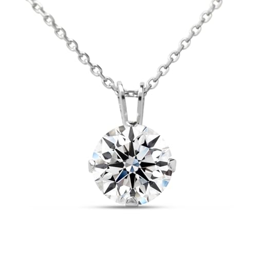 Moissanite Pendant in White Gold