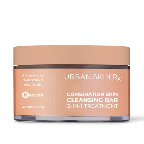 Urban Skin Rx® Combination Skin 3-In-1 Daily Treatment Cleansing Bar, Exfoliator + Rejuvenating Mask, Hydrates & Helps Diminish the Appearance of Dullness, Dark Marks, Fine Lines & Wrinkles, 3.7 Oz