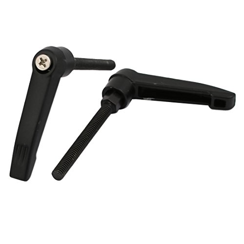 Aexit M6x50mm Threaded Machine tool accessories Adjustable Clamping Lever Handle Machinery Knob Black 2pcs Model:23as482qo446