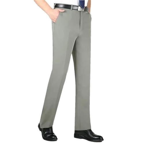 Men's with Belt Slim Fit Fluid Pants High Waist Suit Trousers Social Tailoring Tressed Business Slacks