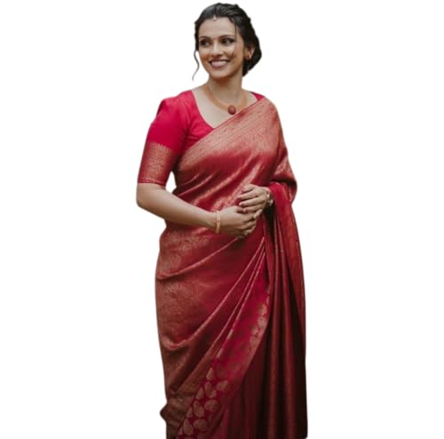 Image of Flosive Women's Present Banarasi Soft Lichi Silk Saree Beautiful Jacquard Rich Pallu Design Work Zari Woven Kanjivaram Silk Style Saree With Soft Lichi Silk Blouse Piece Ayn Royal Mix