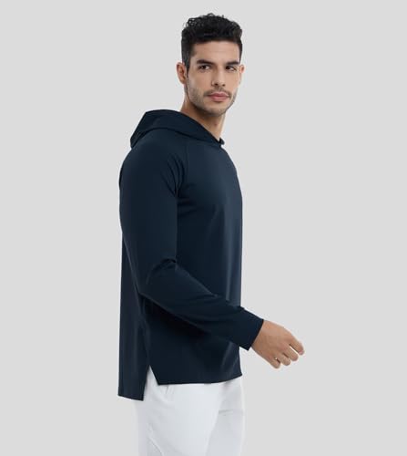 Fioboc Mens Hoodies Pullover Long Sleeve Gym Casual Fashion Sweatshirts Workout Quick Dry Lightweight Hooded Shirt3