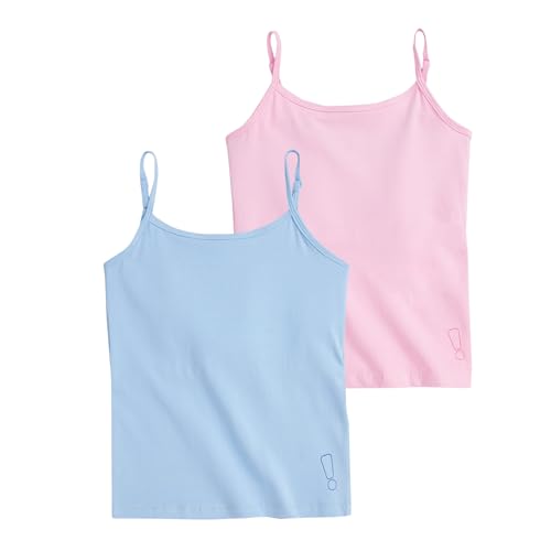 Image of YouGotPlanB Cotton Padded Camisole | Pack of 2 | Ages 8-16 Years | Built-in Light Padding | Full Coverage | Ideal for School