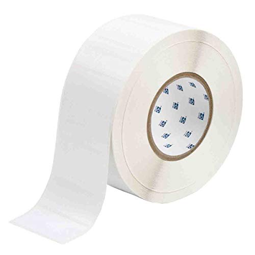 Étiquette autocollante en polyester Brady pour marquage en laboratoire blanc