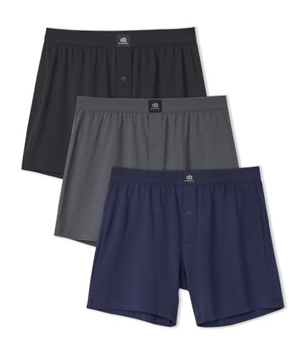 DAVID ARCHY Combed Cotton Boxers Shorts for Men - Relaxed Fit Underwear Pack