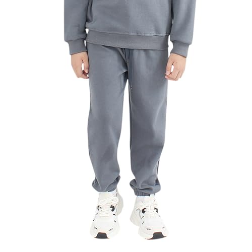 Boys' and Girls' Solid Jogger Sweatpants with Pockets Warm Kids' Trousers Casual Jogging Pants for Everyday Wear
