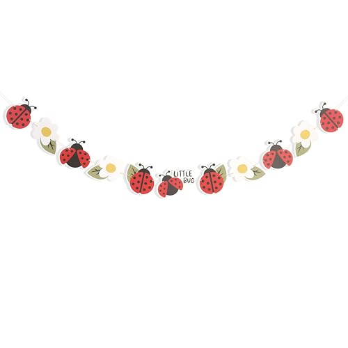 Daisy Ladybug Garland Banner - Ladybug Baby Shower Birthday Decoration Little Beetle Birthday Banner Insect Theme Party Decorations For Wedding Baby Shower Garden Party Supplies