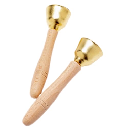 Campana de Mano Multifuncional con Mango de Madera Campanas Escolares Trineo de meditación la Escuela Juguete Niños Servicio Cena, Alarma, Servicio de Hotel y decoración del hogar