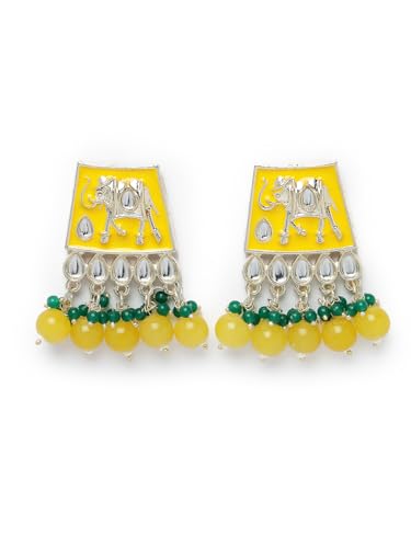 Plated Meenakari Kundan Green Collar Necklace Set