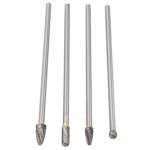 Juego de 4 fresas rotativas de carburo de tungsteno de 6mm miniatura 3