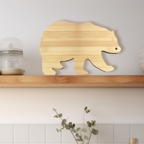 Tabla de cortar de bambú con forma de oso WEBEEDY, 34x23 cm miniatura 7