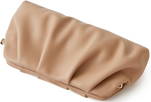 Image of Women's Clutch Purse,Evening Bag for Women Ruched Clutch Purse Detachable Metal Chain Crossbody Bag