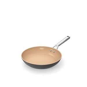 Ninja ExtendedLife 28cm Ceramic Frying Pan, Non-Stick (No PFAs, PFOAs, Lead or Cadmium), Induction Compatible, Stainless Steel Handle, Oven Safe to 285°C, Terracotta & Grey, CW90028UK