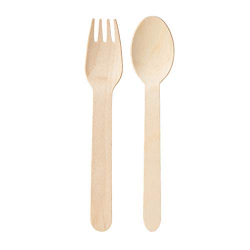 SWASTHA HYGIENE | Disposable Wooden, Birchwood, BBQ, Tableware, Great for Parties, Picnics and events (100, 160MM) 2