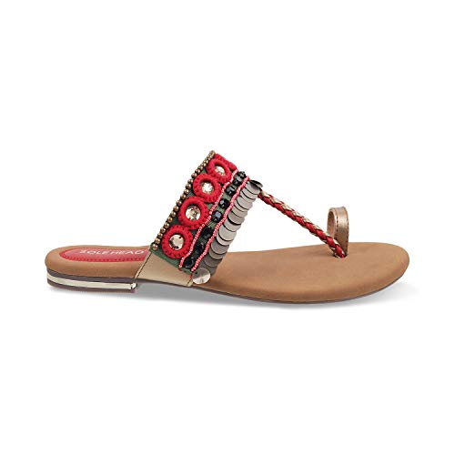 Image of SOLE HEAD Red Flat Women Sandal