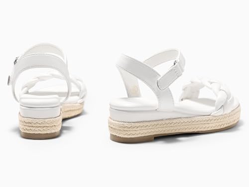 Image of Coutgo Girls Platform Sandals Espadrille Braid Open Toe Ankle Strap Wedge Sandals Summer Dress Shoes for Toddler /Little /Big Kids