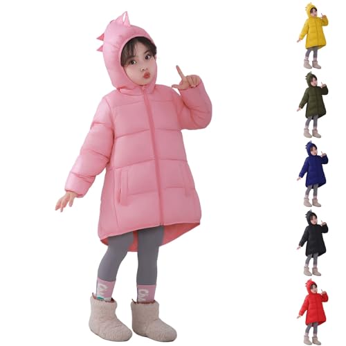 Toddler Boys Girls Cute Dinosaur Hooded Puffer Jackets Winter Lightweight Down Coats Warm Zip up Padded Outerwear