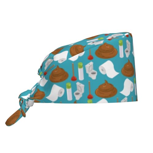 Image of Working Cap Scrub Cap with Sweatband Adjustable Unisex Women Tie Back Hat Nurse Surgical Caps