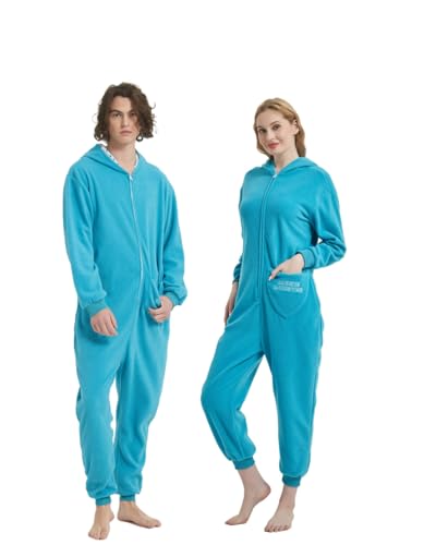 Wjkvgnsdm Animal Onesie Funny One-Piece Costume Unisex Cosplay Halloween Christmas Pajamas For Women Men Teen Blue m