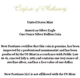 Vista 3 de 2024 – American Silver Eagle Moneda de lingotes de 1 oz con certificado de autenticidad $1 Vendedor sin circulación
