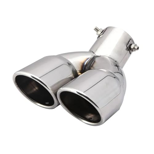 Tuyaux de queue de voiture double sortie silencieux arrière en inox brillant 76mm