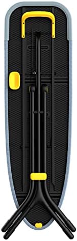 Joseph Joseph Glide Ironing Board with Compact Adjustable Legs and Integrated Heat Resistant Steam Iron Rest- Regular, 100% cotton cover, Grey / Yellow