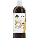 Castor Oil Pure Carrier Oil - Cold Pressed Castrol Oil for Essential Oils Mixing Natural Skin Moisturizer Body & Face Oil, Eyelashes Eyebrows Lash & Hair Growth Serum, Heals Inflamed Skin 4 oz