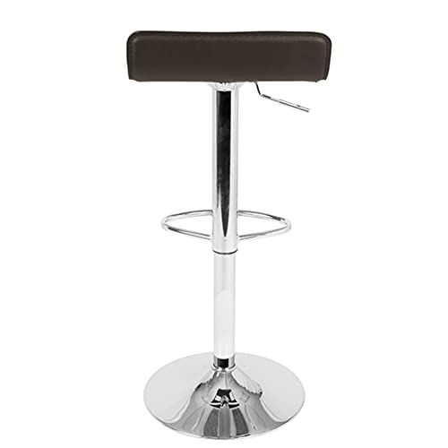 Lumisource Ale Contemporary Adjustable Barstool In Brown Pu Leather - Set Of 2 #TOP3