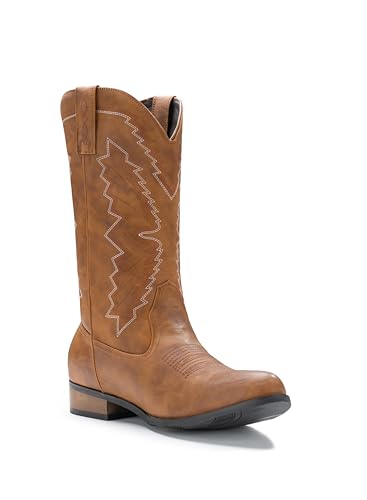 Image of Cowboy Boots For Men Western Boot Embroidered Square Toe Traditional Boots