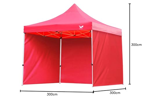 Malabar Trading Company Heavy Duty Canopy Tent with SideWall | 3 Side Cover/Pop-up Tent for Garden and Promotional Activity | 10x10 FT | Easy Foldable & Portable (Red) - Image 3 thumbnail
