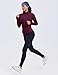 PINSPARK Woman Workout Athletic Jackets Comfy Running Gym Jackets with Thumb Holes Lightweight Soft Sports Tops with 2 Zip Pockets Red Merlot XL