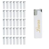 mi mechero blanco PERSONALIZACIÓN: Mecheros recargables con impresión de calidad, perfectos para añadir logotipos o texto personalizado según tus necesidades