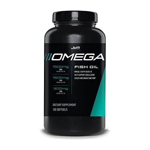 JYM Supplement Science Omega JYM Fish Oil 2800mg, High Potency Omega 3, EPA, DHA, DPA for Brain, Heart, & Joint Support 120 Soft Gels Cover