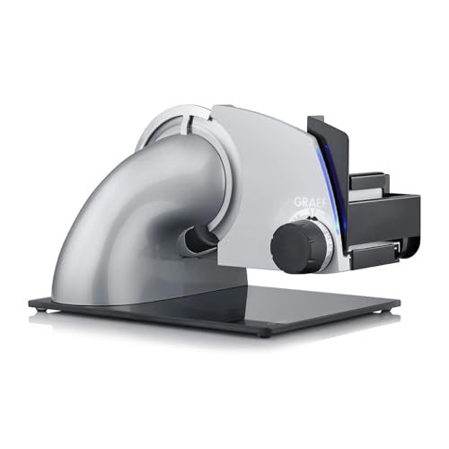 GRAEF Allesschneider SKS700 elektrisch | Universale Schneidemaschine für die Küche | Brotschneidemaschine | Feinschneider inkl. Kombi-Aufsatz PRO | silber