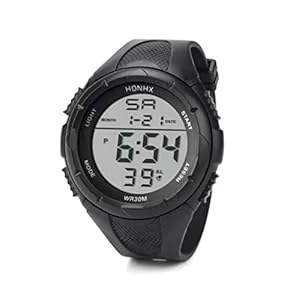 Black Referee Watch Match Official Digital Watch Waterproof Stopwatch New Ref & Football Soccer Referee Score Cards Notepad with Sin Bin 5 Sheets