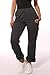 ShoSho Womens Straight Leg Cargo Pants Fleece Lined Joggers with Bungee Cord Ties Charcoal Small