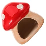 SEWOART Keramik Hamster Versteck Pilz Form Haustier Nest Dekoration Kühlstelle Trainieren Spielen Zwerghamster Rennmäuse Mäuse Geeignet