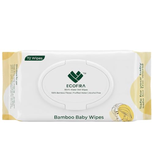 Bamboo Wet Wipes | 72 Wipes | 72 Wipes x 1 Packs | 99.99% Purifie...