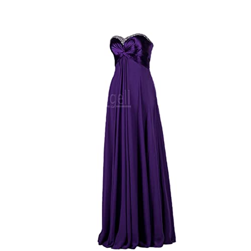Gimulatamis Robe de Soirée Femme à Bustier Longue Sexy Robe Femme Chic et Elegant Robe de Cérémonie Robe de Bal avec Strass(Violet,XL) Cover