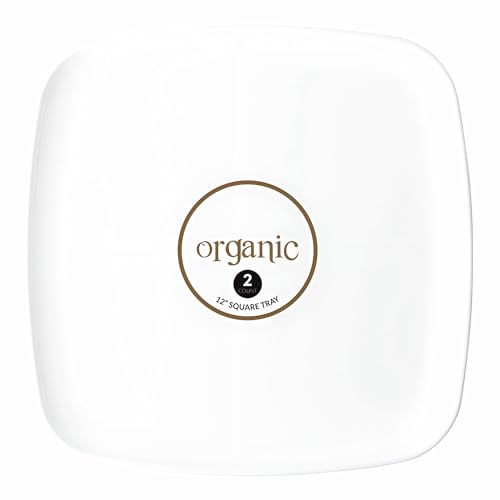 Bluesky 4156 Classic White Plastic Organic Square Tray - 12 Inch (Pack Of 2) - Stylish & Durable Party Platters thumb #4