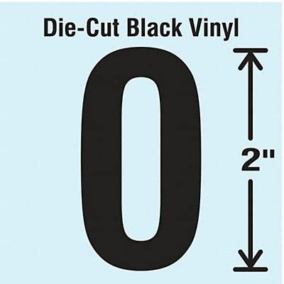 Die Cut Number Label, 0, 10 Cards, PK10